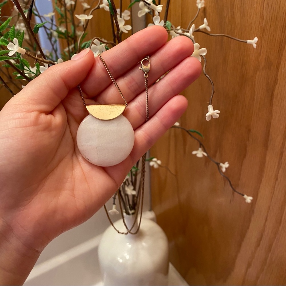 Gold + Marble Stone Necklace